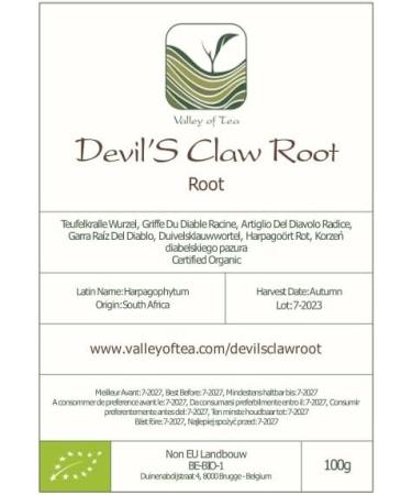 Organic Devil's Claw Root Tea 100g - Dried Herb for Devil's Claw Tea - Pack of 1 - Buy Online on SooperMarket.com