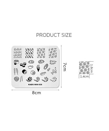 Nail Stamp Plate - Japanese Sushi & Shrimp Design Templates for DIY Nail Art | G00028-030 - Buy Online on SooperMarket.com