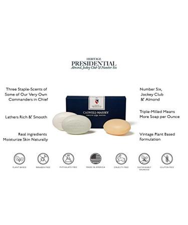 Caswell-Massey Heritage Presidential Three-Soap Set for Men | Made in USA | Triple Milled, Scented & Moisturizing Bath Soap - 3 Count - Buy Online on SooperMarket.com