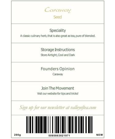 Caraway Seeds Organic Culinary Quality - Whole Seed Gourmet Quality Karauya 200g - Buy Online on SooperMarket.com