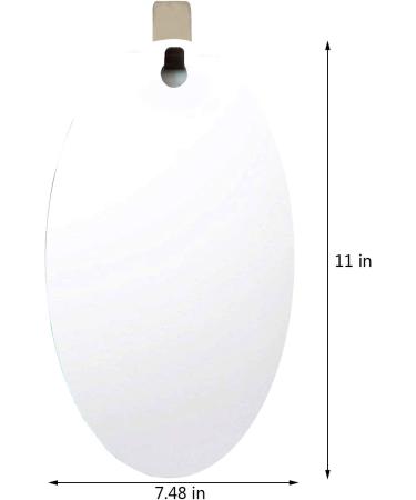 XoYo Fogless Shower Mirror with Adhesive Hooks - Anti-Fog, Makeup and Shave Mirror, Oval Frameless Wall Hanging Mirror - Buy Online on SooperMarket.com
