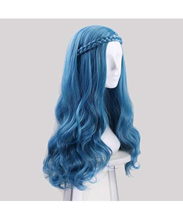 Buy Descendants 2 Evie Wig - Long Blue Braided Wavy Synthetic Hair + Cap | Heat Resistant International Shipping - Buy Online on SooperMarket.com
