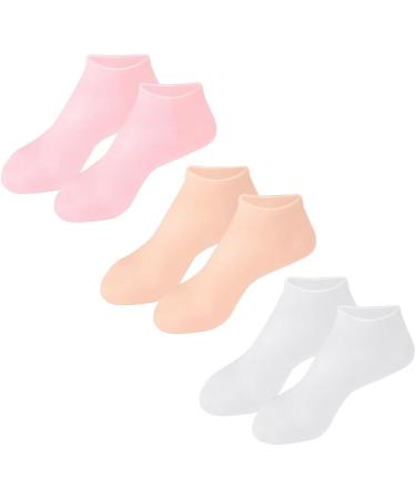 NAVESO Moisturising Socks 3 Pairs Silicone Socks for Moisturising Feet Silicone Moisturising Foot Socks Women Foot Spa Pedicure Silicone Socks Soft Gel Heel Socks for Women Dry Cracked Feet - Buy Online on SooperMarket.com