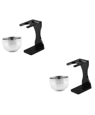 2 Sets Shaving Set Shaving Stand and Bowl Shaving Brush Rack Shave Brush Stand Shaving Brush Holder Shaving Tool Holder Acrylic Razor Holder Shaving Cup and Stand Shaving Bowls