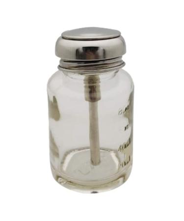 Push Glass Bottle Push Down Pump Alcohol Dispenser Pressed Bottle for Nail Polish Makeup Remover 80ML