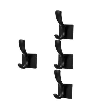 Cabilock 3pcs Single Clothes Hook Clothing Storage Hooks Coat Hooks Towel Hook Coat Rack Aluminum Alloy Black