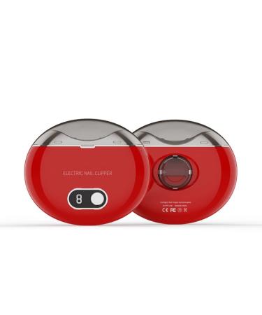SRMAN 1Set Electric Automatic Nail Clippers Trimmer Nail Cutter Manicure Electric Nail Grinder with Light for Baby Adult Care Red