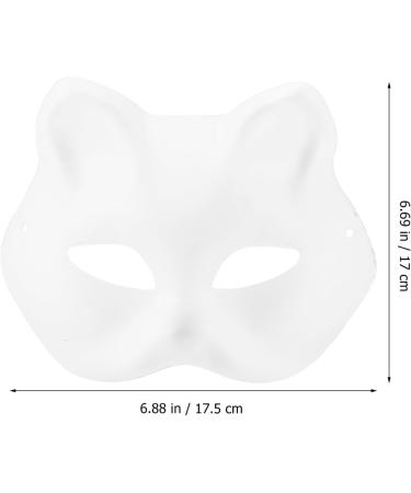 AOKWAWALIY 5pcs White Cat Masks | Blank DIY Halloween & Cosplay Half Face Masks | Perfect Masquerade Party Supplies - Buy Online on SooperMarket.com