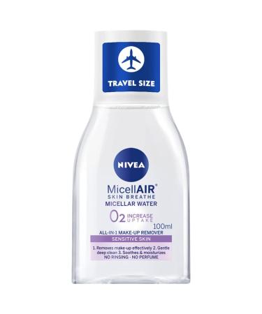 Nivea Micellair Skin Breathe Micellar Water (100 ml) Sensitive Skin Make Up Remover Micellar Cleaning Water Gentle Moisturiser for Women (Pack of 3)