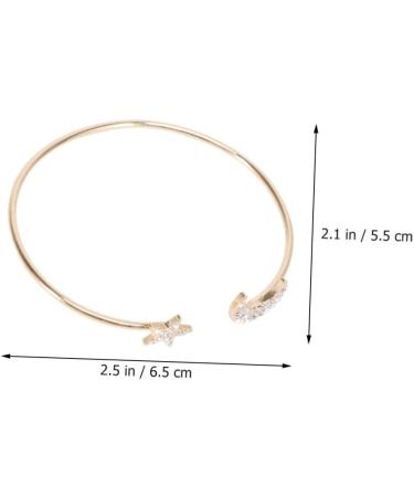 TENDYCOCO 2pcs Rhinestone Bracelets Open Cuff Bracelet Crystal Vintage Bracelets Moon Bracelet for Women Friendship Bracelet Shiny Bracelet Crystals Bracelet To Open Wristband 5.5X5.5cmx2pcs Goldenx2pcs - Buy Online on SooperMarket.com