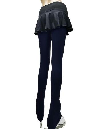 UniqGarb Polartec Thermal Ice Skating Skirtpants | Child M (8-10) | Black Polar Fleece - Buy Online on SooperMarket.com