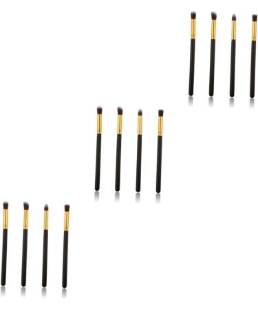 Baluue 12 Pcs Eye Make-up Brush Kit Concealer Brushes Cream Eyeshadow Glitter Eyeshadow Foundation Makeup mediumx3pcs Black+goldx3pcs - Buy Online on SooperMarket.com