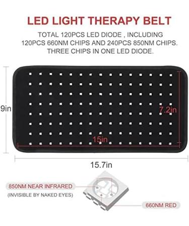 UEIDIHI Red Infrared Light Therapy Belt LED Red Light Therapy Belt for Pain Relief Flexible Wearable Wrap Deep Therapy Pad with 2 Wavelengths - Buy Online on SooperMarket.com