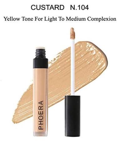ONEKLIK Phoera Concealer 104 - Custard | Full Coverage Liquid Corrector for Dark Circles | Under Eye Makeup Cream | Moisturizing Formula | 1 Count - Buy Online on SooperMarket.com