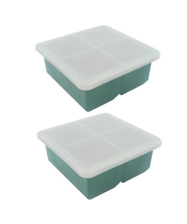 MAGICLULU 2pcs Silicone Ice Tray Mini Refrigerator Silicone Tray Cake Ice Making Mold Chocolate Candies Whisky 11.4X11.4CM Green