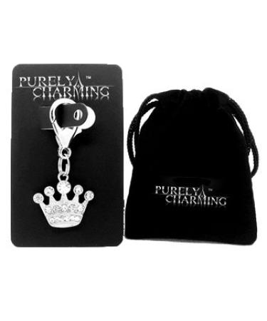 Purely Charming Pet Collar Charm with Handset Swarovski Crystals - Imperial Crown silver