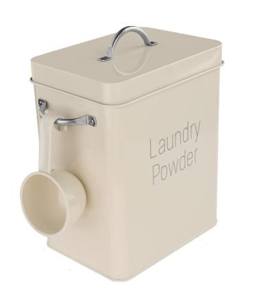 Detergent Box Washing Powder Box with Dosing Spoon 4 L Detergent Storage Washing Powder Can Washing Powder Box Storage Box Powder Storage Containers for Powder Food Pet Food Beige