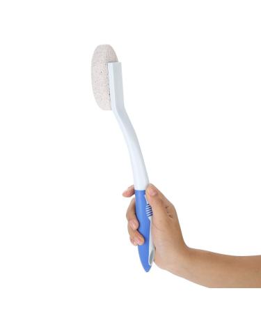 Pumice Stone with Long Handle Foot File Callus Remover Foot Scrubber Foot Brush with Scrubbing Naturl Pumice Stone Foot Massage Cleaner Pedicure Tool File Exfoliation to Remove