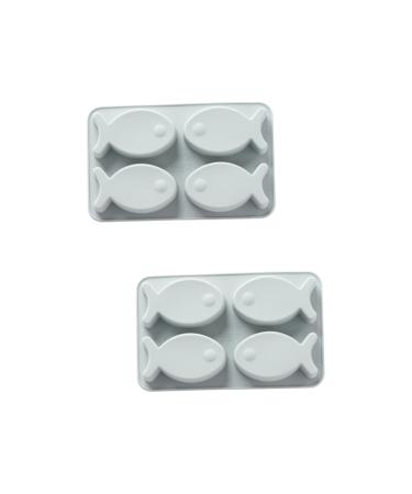 2pcs 4 Molder Mold for Chocolate Cakes Mold Cakepop Molds Food Grade Silicone Mold Blue Silicone Mold Silicone Molds Ice Mold 4 Grids Fish Shaped Mold Small Fish Tool mediumx2pcs Bluex2pcs