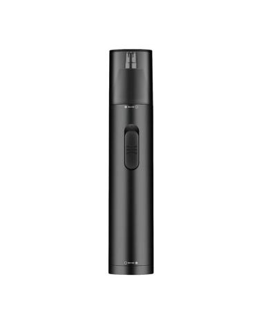 Ear and Nose Hair Trimmer Clipper Portable Waterproof 360 Rotating Nose Hair Trimmer with Snap-fit & Push-up Switch for Ears Nose & Eyebrow Trimming at Home Easy Cleansing (Color : Black)