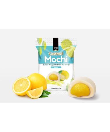Royal Family Japanese style Custard Mochi Sweet Rice Cake Dessert Snacks - Lemon Flavour 110g HALAL - Buy Online on SooperMarket.com