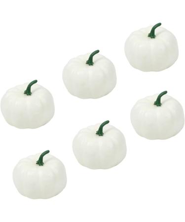 IMIKEYA 6pcs Halloween Pumpkin Crafts Halloween Foam Pumpkins White Pumpkins Orange Decor Simulation Artificial Pumpkin Painted Pumpkins Fake Pumpkins Diy Shape Mini Decorations - Buy Online on SooperMarket.com