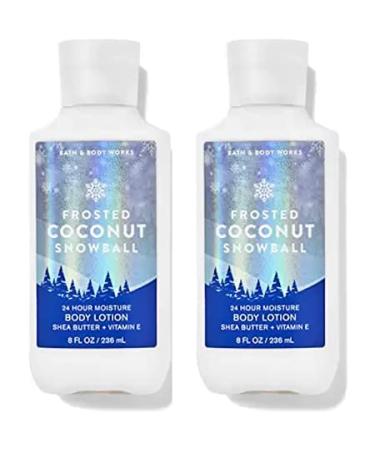 Bath and Body Works 2 Pack Frosted Coconut Snowball Super Smooth Body Lotion 8 Oz