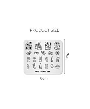 Nail Art Stamping Template - Cactus Flower Design | DIY Manicure Tool FL040 for Stunning Nail Designs | International Shipping - Buy Online on SooperMarket.com