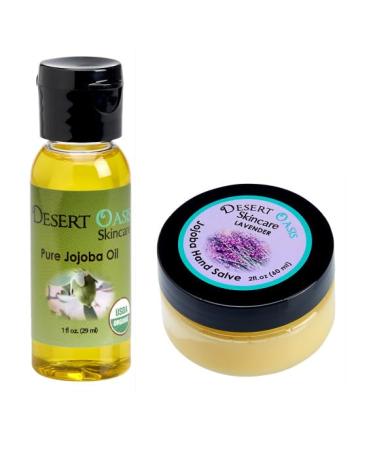 100% Organic Pure Jojoba Oil. Travel Size 1 oz plus Lavender Hand Salve with over 50% Jojoba Oil. 100% Natural (1 fl oz/29 ml)
