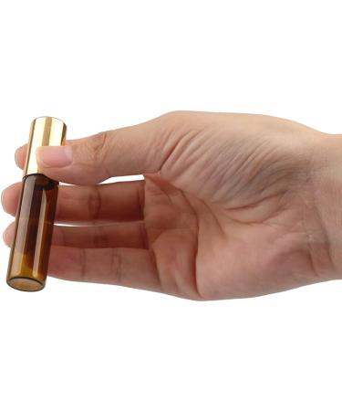 Tianzd 20 Pack 5ml Amber Roller Bottles - Essential Oil Glass Rollers with Gold Caps & Funnel Opener - Perfect for DIY Aromatherapy - Buy Online on SooperMarket.com