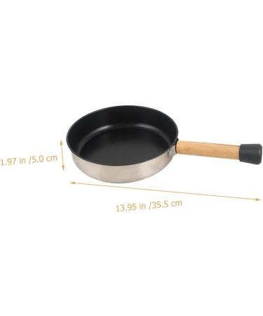 BCOATH Camping Portable Pan Egg Pan Flat Skillet Camping Cookware Griddle Pan Stainless Steel Cookware Pans Portable Camping Pan Mini Egg Cooker Multi-Function Pan Non Stick Wok Wood - Buy Online on SooperMarket.com