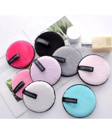 8 Colorful Mix Optional Round Cotton Makeup Remover Pad Reusable Face Cleansing Sponge Pad Cosmetic Power Puff