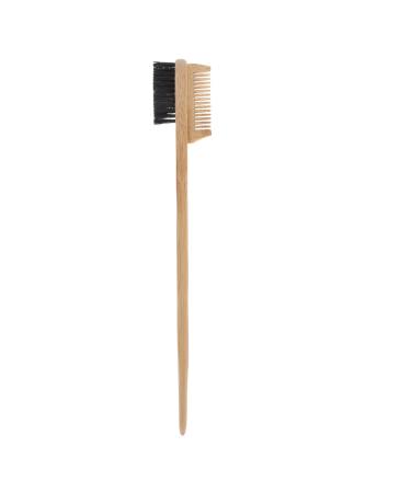 1pc Bamboo Double Eyebrow Brush Multi-effect Comb Eyebrow Trimming Tool Small Eyebrow Brush Double Heads Eyebrow Comb Cleaning Brush Women Styling Eyebrow Brush Eyelash Comb