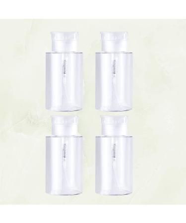 4 Pack Lockable 100ml Clear Pump Dispenser Bottles - Ideal for Travel Toner & Lotion - Perfect Cosmetic Organizer - Buy Online on SooperMarket.com