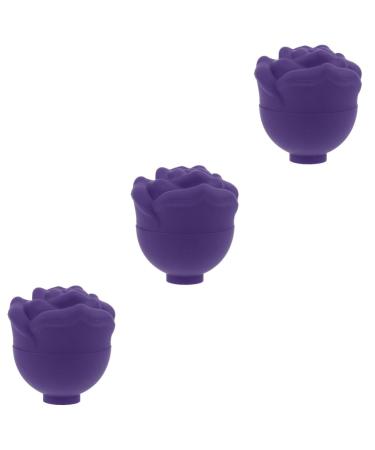 FRCOLOR 3pcs Rose Face Ice Tray Jelly Soap Pudding Mould Cocktail Ice Molds Mini Face Roller Eye Ice Roller Round Ice Mold Silicone Ice Roller Chocolate Food Grade Silicone 3d Fudge Purple