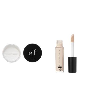 e.l.f. High Definition Powder and 16HR Camo Concealer (Light Ivory) Bundle Translucent Powder + Concealer