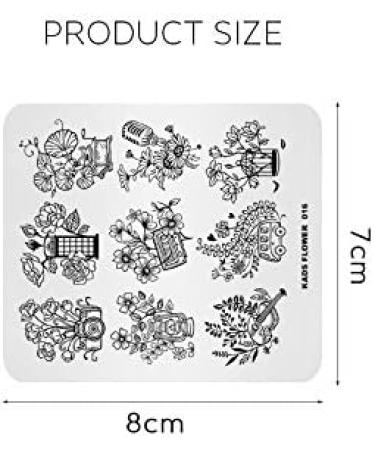 Alexnailart Nail Stamping Plate FL016 - Multi-Pattern Stamping Template for Image Print Nail Art Design - Nail Stamper & Scraper Nails Tool - Buy Online on SooperMarket.com
