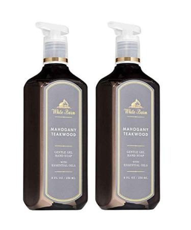Bath and Body Works MAHOGANY TEAKWOOD Gentle Gel Hand Soap 8 Fluid Ounce, set of 2