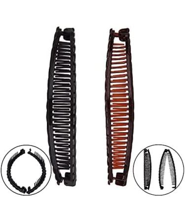 2 Pieces 1 Black and One Brown Tart Banana Clips Long Hair Clips Banana Hair Comb Fish Grip Hair Clips Plastic Other Gemstones Hair Accessories - Buy Online on SooperMarket.com