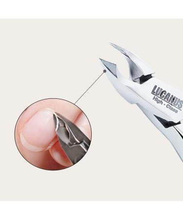 LUCANUS Premium Cuticle Cutter Stainless Steel Cuticle Nippers with Hand-Sharpen Blades Cuticle Clippers for Nail Care Pedicure Manicure Nail Tools (Silver) - Buy Online on SooperMarket.com