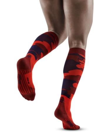 CEP Men's Tall Running Compression Socks - Lava/Peacoat Camocloud | Athletic Performance - Buy Online on SooperMarket.com