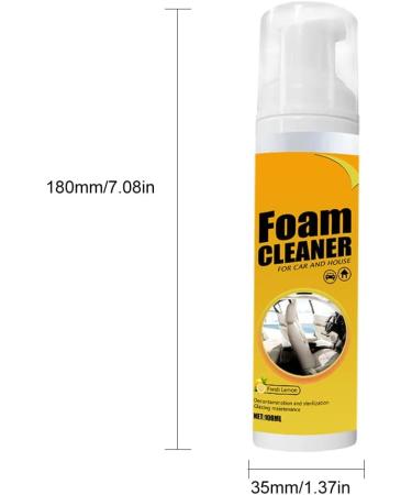 Multipurpose Foam Cleaner Spray Foam Cleaner for car and House Lemon Flavor All-Purpose Household Cleaners for Kitchen Bathroom Car 100ml (2 Set) - Buy Online on SooperMarket.com