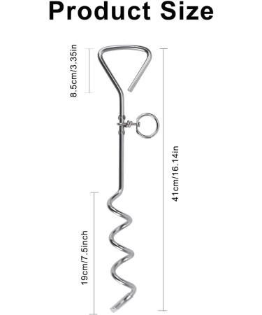 2 X 16" Heavy Duty Ground Spike Stake (41cm) Dog Chains for outside Dog Tie Out Cable Steel Spiral Dog Tether Outdoor Dog Camping Accessories (Stake Only 2 X 41cm) - Buy Online on SooperMarket.com