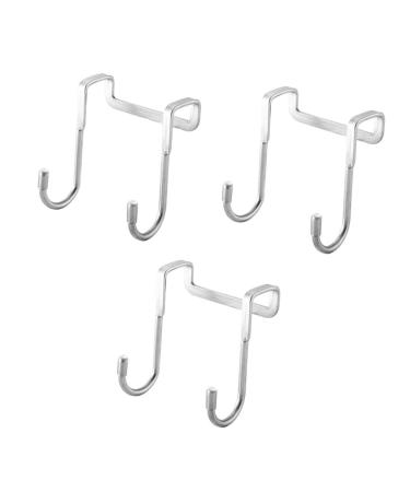CHILDWEET Stainless Steel Hooks 3pcs Wall Hanger Hooks Key Hanger Wall Clothes Rack Bathroom Hangers Wall Hook Ordinary 7.5X6.5CM Silver
