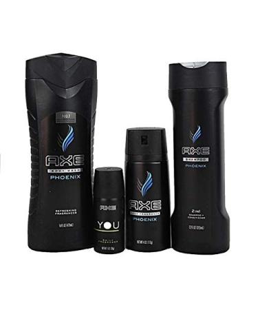 Axe Phoenix Collection Mens Gift Shower Bath Set Fragrances Body Wash Shampoo