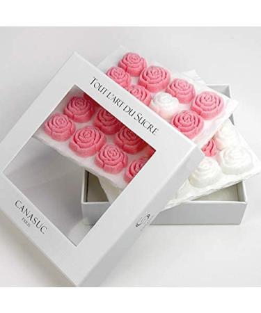 Canasuc Paris L'Envie en Rose Pur Sucre de Canne Window Gift Box - 36 Assorted French Molded Rose Sugar Pieces - White & Rose - 3.35 Oz - Buy Online on SooperMarket.com