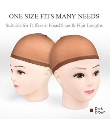 MORGLES 8 Pcs Brown Wig Caps - Nylon Stocking Cap for Women Makeup - Buy Online on SooperMarket.com
