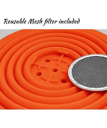 Collapsible Silicone Pour Over Coffee Dripper | Reusable Cone Filter Holder for Travel & Camping | Paperless Coffee Maker with Carabineer | Orange - Buy Online on SooperMarket.com