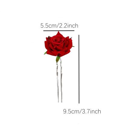 4PCS Small Red Rose Flower Hair Clips - Bridal Hair Pins for Women and Girls - Buy Online on SooperMarket.com