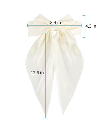 ATODEN Silky Satin Hair Bows 2 Pcs - Oversized Black & White Hair Ribbons for Women - Buy Online on SooperMarket.com